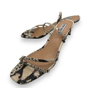 Steve Madden Loft Square Toe Sandals, Taupe/Black Snake Print, Size 10M